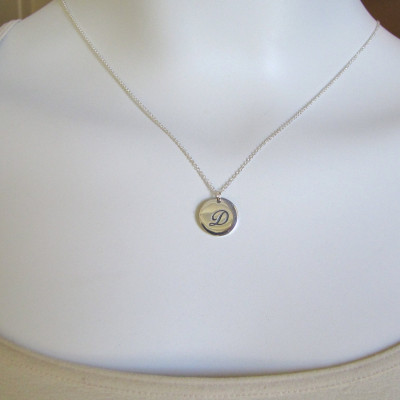 2 Script Anfangscharme Halskette Personalisierte Schmuck Silber Initial Halskette Mommy Halskette Anfängliche Halskette