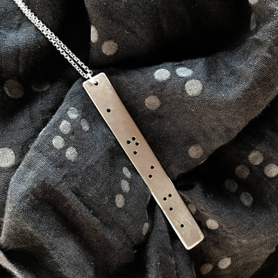 ANIMA Halskette - Sterling Silber - handgemachte - Braille inspiriert Halskette - Braille Schmuck - Braille Halskette - Braille Geschenk - Braille Benutzerdefinierte