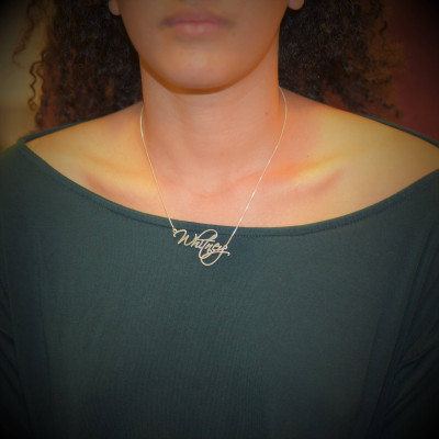 Amanda Namenskette 18k Gold Halskette Auftrag irgendein Name personifizierte Halskette mit meinem Namen in der Handschrift Unterschrift Pretty Little Liars
