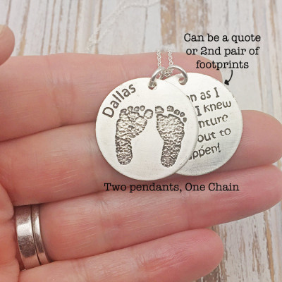 Baby Abdruck Halskette - Personalisierte Geschenk für sie - Geschenk der Mutter Tages - Geschenk für Mom - Andenken Memorial Halskette
