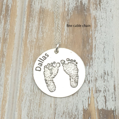 Baby Abdrücke Halskette | Childs Fußabdruck Halskette | Mütter Halskette | Ihr Childs Actual Druck | Bestellen Sie noch heute Morgen versandbereit