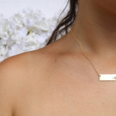 Bar Halskette Personalisiert - Gewohnheit Namensschild Halskette - gravierte Goldbarren Halskette - benutzerdefinierten Namen Halskette - Silber - Rose - Gold - Bare und Me