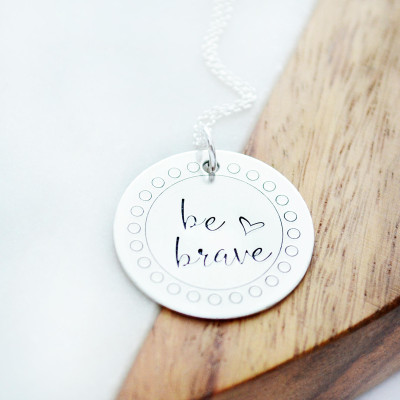 Be Brave Halskette Sterlingsilber Halskette Personalisierte Weihnachtsgeschenk für Tochter Be Brave Schmuck Frauen Geschenk Ideen