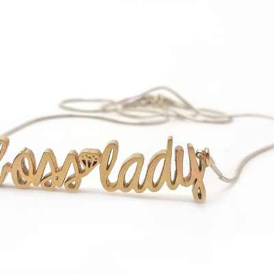 Chef Dame Halskette Mädchen Boss Unternehmer Lady Boss Text Halskette 3D gedruckt Schmuck