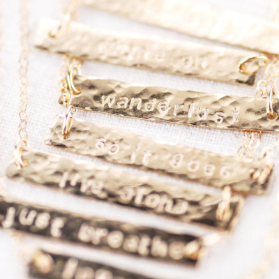 Bottled Goldbarren Halskette - Geschenk Halskette - Gold Namensschild Halskette - graviert Goldhalskette - Geschenk für Teenager Mädchen - Geschenk des Mutter Tages - Graduierung gi
