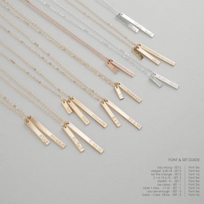 CHLOE Tag Halskette - Personalisierte dünner Tag Halskette - Tiny Tag Halskette - Amuletten - Stamped Tag Halskette - Silber - Gold - Rose - N133