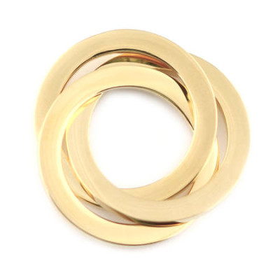 Wählen Sie die Farbe Verknüpfte Ringe Personalisierte Hand Stamped Pendant & Chain Edelstahl Silber - Gold IP oder Rose Gold IP