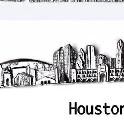 Stadtansicht Halskette HOUSTON Silberbarren Halskette Designer Halskette Geschenk für ihren Texas Jahrestag Geschenk einzigartigen Schmuck Geschenk Skyline Schmuck