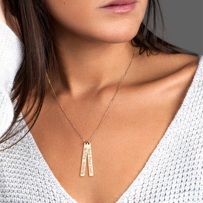 Koordinaten Bar Halskette - personalisiertes Geschenk für sie - Länge Breite Halskette - in Sterlingsilber - Gold - vollkommene Geschenk Idee