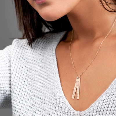 Koordinaten Bar Halskette - personalisiertes Geschenk für sie - Länge Breite Halskette - in Sterlingsilber - Gold - vollkommene Geschenk Idee