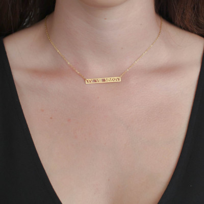 Koordinaten Halskette - Cut out Koordinaten Bar Halskette - Personalisierte Bar Halskette - Hochzeitsgeschenk - Warming Geschenk - NM24