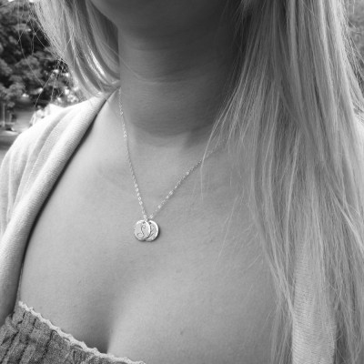 Paare Halskette - personalisierte Silber anfängliche Halskette - Frau Geschenk Freundin - Geschenk - zwei Initialen benutzerdefinierte Geburtsstein Halskette seine ihre Initialen
