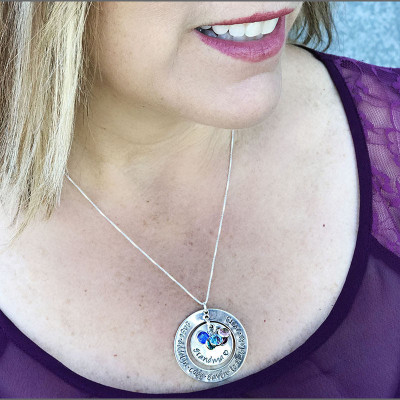 Kreative Geschenke für Sie | Personalisierte Silber Großmutter Halskette - Denkwürdige Geschenke für Sie - individuell gestaltete Namenskette - populäres Geschenk für sie