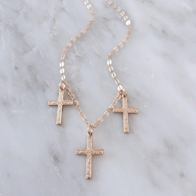 Kreuz Halskette - Dainty goldene Halskette - einfache Halskette - 14k GF Halskette - Religiöse Halskette - Goldschmuck