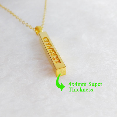 Coordinate Amuletten - Personalisierte Breite Länge Halskette - gravierte Name Bar Halskette - Rose Gold Long Bar Halskette - bestes Geschenk