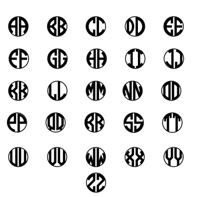 Custom Made 2 Letters Kreis Monogramm Tag Halskette in Sterlingsilber 925 Halskette Namensschild Monogramm Halskette
