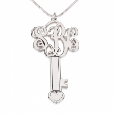 Kundenspezifische Monogramm Key NecklaceYou sind die Schlüssel zu meiner Heart3Initial Key Monogramm Halskette