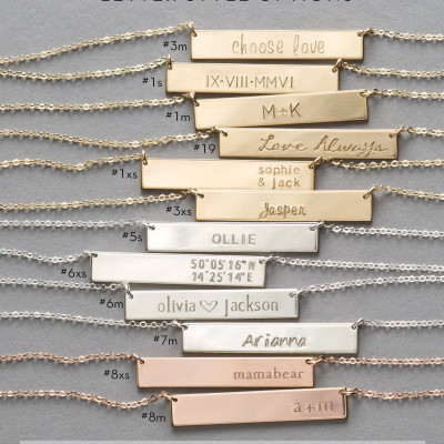 Custom Name Geschenk für sie - Personalisierte Bar Halskette - handgemachtes Geschenk - Frau Schmuck Geschenk - Goldbarren Halskette - Layered und Lange LN155_32
