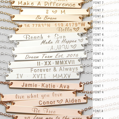 Custom Name Layered Halsketten Satz - Personalisierte Bar Halskette - kundenspezifische Initial Scheibe - Geschenk für sie - bedeutungsvolle Ketten
