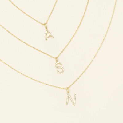Benutzerdefinierte pflaster Stein Anfangshalskette Dainty Gold beschriftet Personalisierte Anfangshalskette Minimal Brief Halskette Initial Jewelry # DCD01