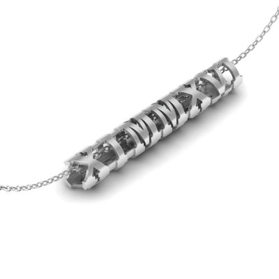 Kundenspezifische römische Ziffer Zylinder Bar Halskette - personifiziertes Datum Halskette - römische Ziffer silberne Halskette - römische Ziffer Schmuck - Datum Halskette