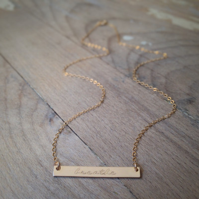 Benutzerdefinierte bar Halskette Gold Name handgestempelt Namen Amuletten Layering Geschenk für sie Weihnachtsgeschenk personalisierte Halskette