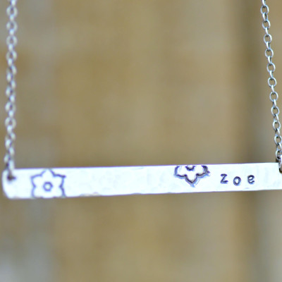 Dainty Namenskette - Namenskette zierlich - Namensschild Halskette - name bar Halskette - personalisierten Schmuck - Geschenk für Frauen - Brautjunfergeschenke