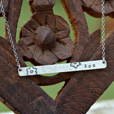 Dainty Namenskette - Namenskette zierlich - Namensschild Halskette - name bar Halskette - personalisierten Schmuck - Geschenk für Frauen - Brautjunfergeschenke