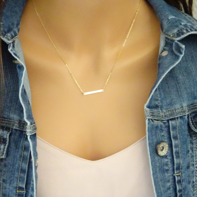 Doppelstrang Initial Halskette - Layered NecklaceSet von 2 - Personalisierte Halskette - Goldbarren Halskette - kundenspezifische anfängliche Disc Halskette