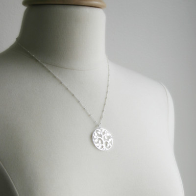 Familien Baum Halskette - Mütter Halskette mit Initialen gestempelt - personalisierte Schmuck Geschenk für Frauen Mom Großmutter Frau Valentinstag