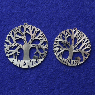 Stammbaum Halskette - Stammbaum des Lebens Anhänger Sterling Silber 925 - Baum des Lebens Namenskette - Silber Baum des Lebens.