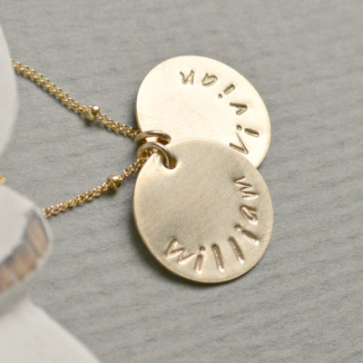 GOLD Personalisierte Mütter Halskette - Namenskette - Hand Stamped Halskette - neue Mamma 14k Gold gefüllt Halskette - Namensanhänger - Weihnachtsgeschenk