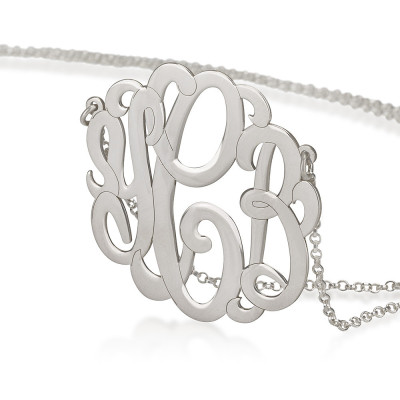 Geschenk für sie nach Maß Silber Monogramm Halskette - 1.5" - personalisierte Geschenk - Weihnachtsgeschenk