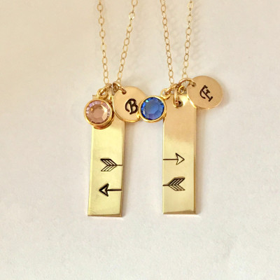 Geschenk für die beste Freundin Freundschaft Halskette Set bestehend aus zwei am besten passenden Freund Collier Set von 2 personalisierte Goldkette Anfangsscheibe Schwestern