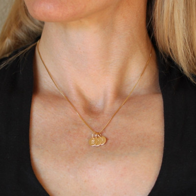 Gold 3 Anfängliche Charme Halskette - Mamma Halskette - personifizierte Charme Halskette - Großmutter Halskette - Initial Charme Halskette - Gold Initialen