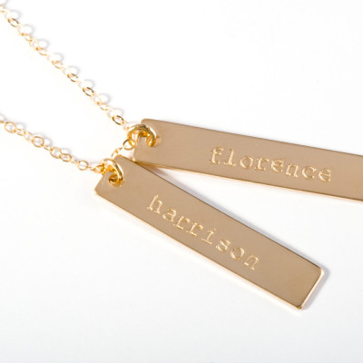Goldbarren Halskette - 14K Gold Halskette - Bar Halskette - Namens Gold Bar Halskette - Gold Name Bar Halskette - Namenskette - Kinder Namenskette