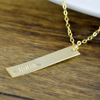 Gold Bar Halskette - Monogramm Halskette - Gold gravierte Halskette - Namenskette - Geschenk für Frau - Brautjungfern Geschenk - Geschenk Frauen