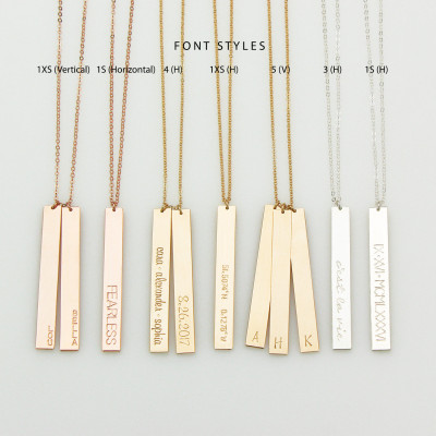 Gold Bar Halskette N203 - silber - personalisiert - gewohnheit Hand gestempelt - Bar - tag - name bar Halskette - Mamma Halskette - mehrfach - Brautjungfern Geschenk