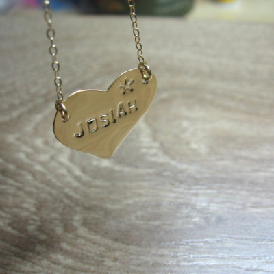 Gold Herz Form Halskette Valentinstag personalisierte Geschenk Gold Namensketten Liebes Halskette Hebräisch Namen Halskette jüdische Schläger Mitzvah Geschenke