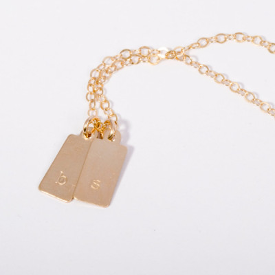 Gold Brief Halskette - 14K Gold Initialen - Gold Mütter Halskette - Kinder Initialen - Anfangshalskette - Gold Anfangshalskette - 14K Gold