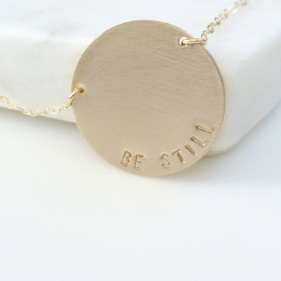 Gold Namenskette - Großer Disc Halskette - Quote Halskette - Kid Name Schmuck - Goldhalskette - Datum Halskette - Mutter Geschenk Idee - Geschenk für sie