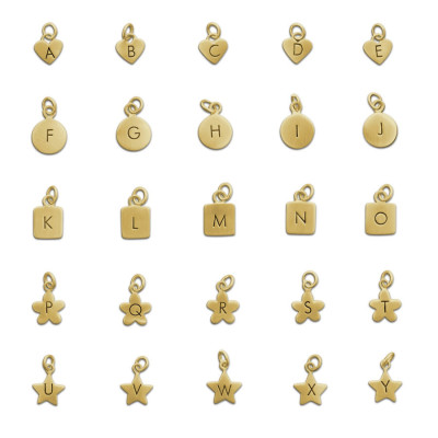 Gold Star Initial Charm