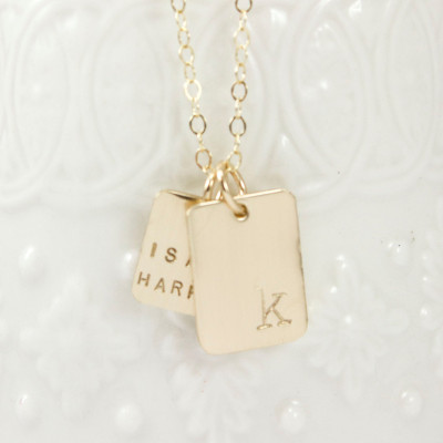 Gold Namenskette personalisierte Goldhalskette erste quadratische personalisierte Halskette 14K Gold füllte Namenskette Mama Schmuck