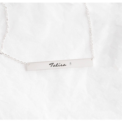 Gold oder Silber Bar Halskette Personalisierte Namenskette 18k Gold füllte - Sterling Silber Name Bar Halskette L BN01