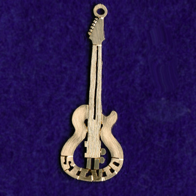 Gitarren Halskette - Sterling Silber 925 oder 14 Karat Gold Personalisierte Gitarre Namenskette - Sterling Gitarre Anhänger - 14k Gitarre.