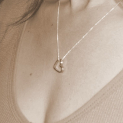 Handgestempelt Herz Halskette personifizierte Halskette personalisierte Schmuck Monogramm Namenskette