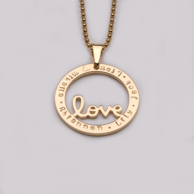 Handgestempelt Liebe Halskette in Silber - Rose und Gelbgold Finish (Edelstahl) personifizieren Sie mit Ihrer Wahl von Namen oder eine Nachricht
