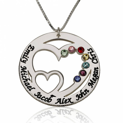 Herz Namen Halskette - personifizierte Herz Halskette - birthstone Halskette - gravierte Halskette - personifizierte Mom Halskette - Mutter Schmuck Geschenk