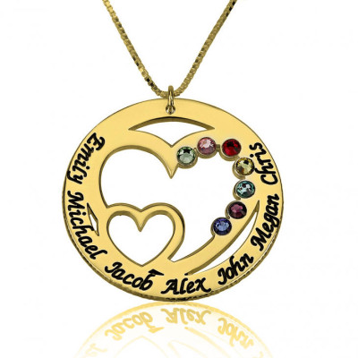 Herz Namen Halskette - personifizierte Herz Halskette - birthstone Halskette - gravierte Halskette - personifizierte Mom Halskette - Mutter Schmuck Geschenk