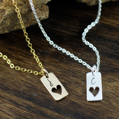 Initialen Herz Halskette - Dainty Herz Halskette - Silber Herz Halskette - Mütter Halskette - Geschenk für Frau - Freundin - Mutter Schmuck - Geschenk für sie